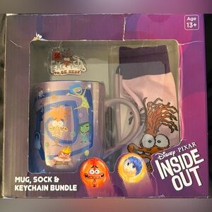Disney Pixar Inside Out Mug Sock Keychain Gift Set CultureFly NEW